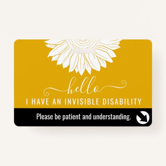 目に見えない障害認識度と緊急事態 バッジ (正面)