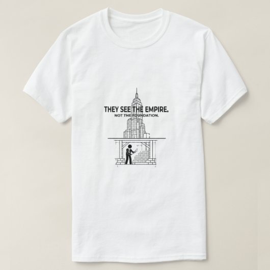 目に見えぬ帝国の起業家Tシャツ – ビジネス Tシャツ (デザイン正面)