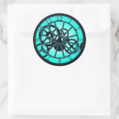 目に見えるギア付きSteampunkゴシック鉄工時計 ラウンドシール (バッグ)