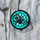 目に見えるギア付きSteampunkゴシック鉄工時計 缶バッジ (インサイチュ)