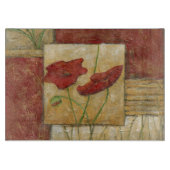 目に見えるブラシの打撃との花の絵画 カッティングボード (正面)