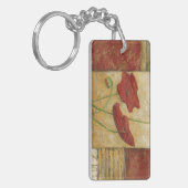 目に見えるブラシの打撃との花の絵画 キーホルダー (正面左)