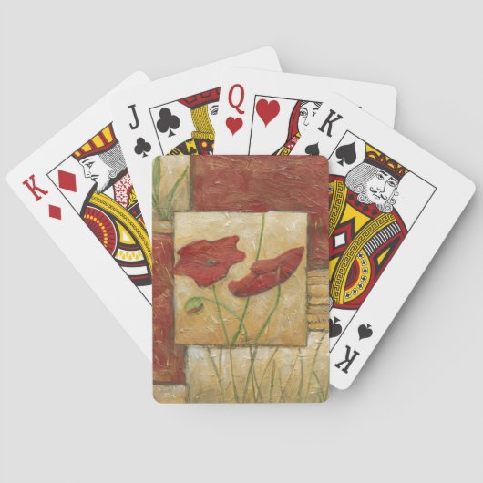 目に見えるブラシの打撃との花の絵画 トランプ (裏面)