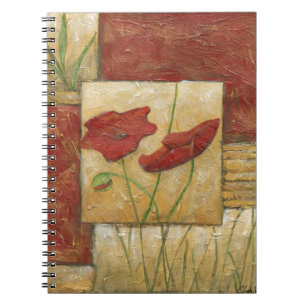 目に見えるブラシの打撃との花の絵画 ノートブック