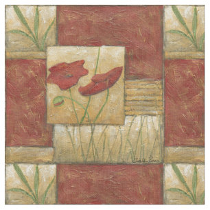目に見えるブラシの打撃との花の絵画 ファブリック