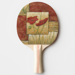 目に見えるブラシの打撃との花の絵画 卓球ラケット
