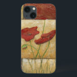 目に見えるブラシの打撃との花の絵画 iPhone 13ケース<br><div class="desc">ブラシの打撃はChariklia Zarrisによってこの花の絵画で目に見えます。 2つの赤い花は上で浮かぶ底および少数の葉で草が付いている部分の真中の置かれます。 素晴らしいギフトを作るお洒落な場面!</div>