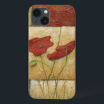 目に見えるブラシの打撃との花の絵画 iPhone 13ケース<br><div class="desc">ブラシの打撃はChariklia Zarrisによってこの花の絵画で目に見えます。 2つの赤い花は上で浮かぶ底および少数の葉で草が付いている部分の真中の置かれます。 素晴らしいギフトを作るお洒落な場面!</div>