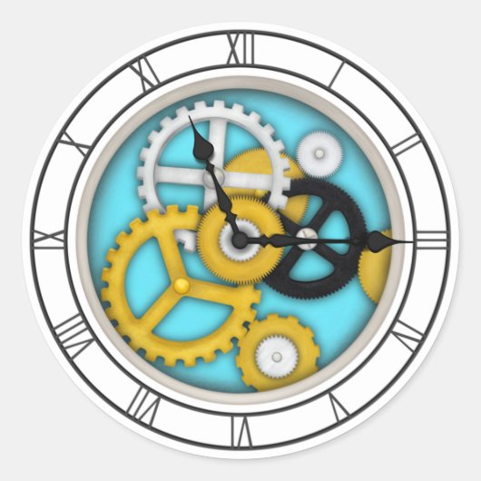 目に見える時計製造ローマ3-Dアートイリュージョンアクア ラウンドシール (正面)