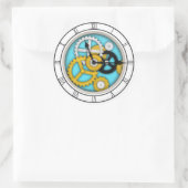 目に見える時計製造ローマ3-Dアートイリュージョンアクア ラウンドシール (バッグ)