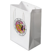 目に見える時計錯覚ファンタジークロックアートピンク ミディアムペーパーバッグ (裏面アングル)