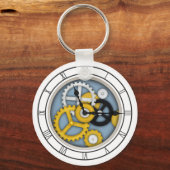 目に見える時計錯覚ファンタジークロックアートブルー キーホルダー (正面)