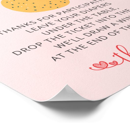 目のおむつラッフルのリンゴの看板 ポスター (角)