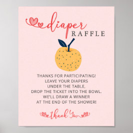 目のおむつラッフルのリンゴの看板 ポスター