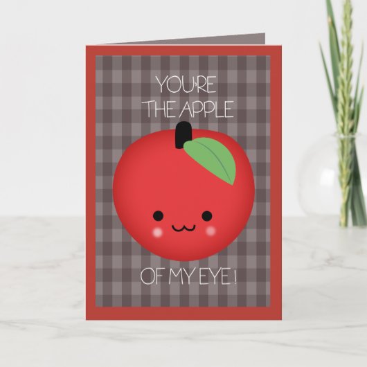 目のかわいいフルーツバレンタインのリンゴ シーズンカード (正面)