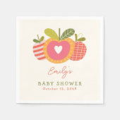 目のかわいい赤お洒落ちゃんシャワーのリンゴ スタンダードカクテルナプキン (正面)