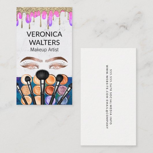 目のまぶし | グリッタードリップメイクアップ美しい 名刺 (正面/裏面)