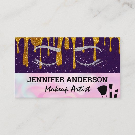 目のまぶし |グリッター滴 |メイクアップブラシ ロイヤリティカード (正面)