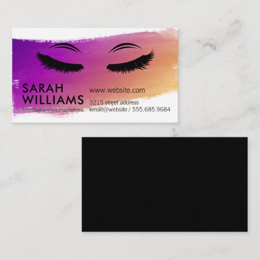 目のまぶし |ブラシ付きストロークの背景 名刺 (正面/裏面)