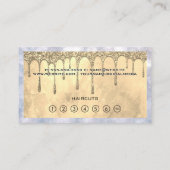 目のまぶし | 金ゴールドグリッター滴 | メイクアップブラシ ロイヤリティカード (裏面)