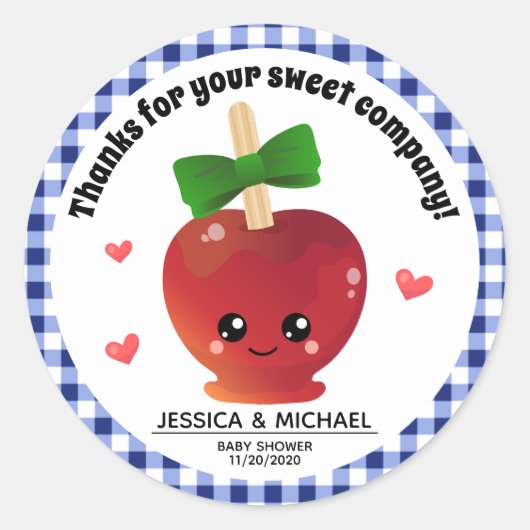 目のりんご ラウンドシール (正面)