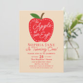 目のアップルかわいい子供たち1st誕生日招待状 招待状 (スタンド正面)