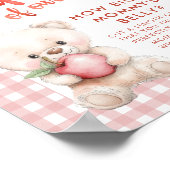 目のアップルどのように大きなmomsベリーゲーム赤ちゃんシャワー ポスター (角)