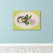 目のアップルサーレアルスケッチアートグリーン キャンバスプリント (インサイチュ (ウッドフロア))