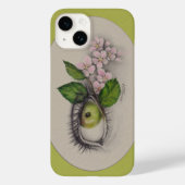目のアップルサーレアルスケッチアートグリーン Case-Mate iPhoneケース (裏面)