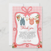 目のアップルフルーツベビーシャワーサンキューカード 招待状 (正面)