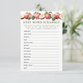 目のアップルベイビーシャワーワードスクランブルゲーム エンクロージャーカード (スタンド正面)