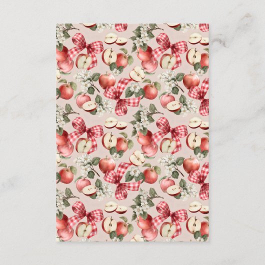 目のアップルベイビーシャワーワードスクランブルゲーム エンクロージャーカード (裏面)