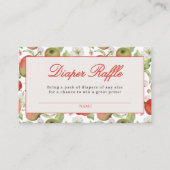 目のアップルベビーシャワーおむつラッフルカード エンクロージャーカード (正面)