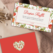 目のアップルベビーシャワーおむつラッフルカード エンクロージャーカード