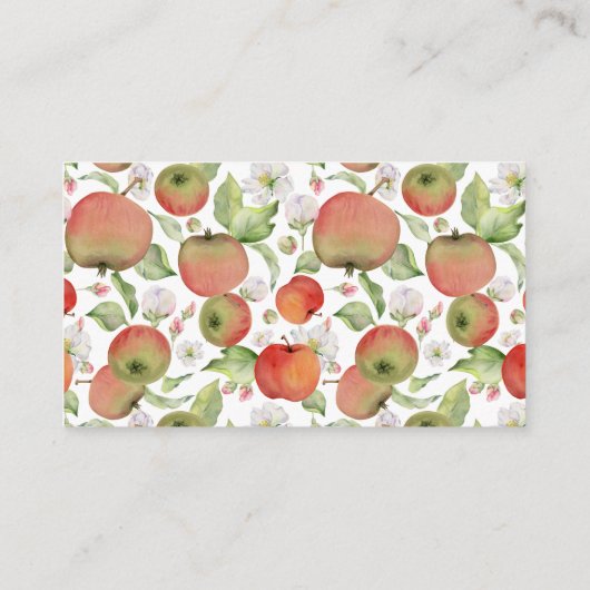 目のアップルベビーシャワーブックのベビーカード エンクロージャーカード (裏面)