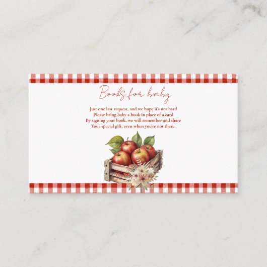 目のアップルレッドオーチャードベビーシャワー エンクロージャーカード (正面)
