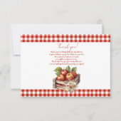 目のアップルレッドオーチャードベビーシャワー サンキューカード (正面)