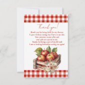 目のアップルレッドオーチャードベビーシャワー サンキューカード (正面)