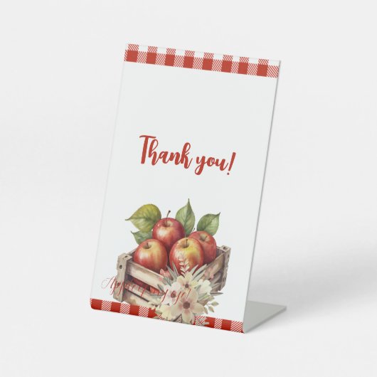 目のアップルレッドオーチャードベビーシャワー 台座サイン (正面)