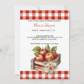 目のアップルレッドオーチャードベビーシャワー 招待状 (正面)