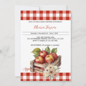 目のアップルレッドオーチャードベビーシャワー 招待状 (正面)