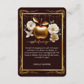 目のエレガント金ゴールドのアップルベイビーシャワー エンクロージャーカード (正面)