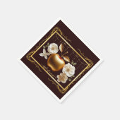 目のエレガント金ゴールドのアップルベイビーシャワー スタンダードカクテルナプキン (角)