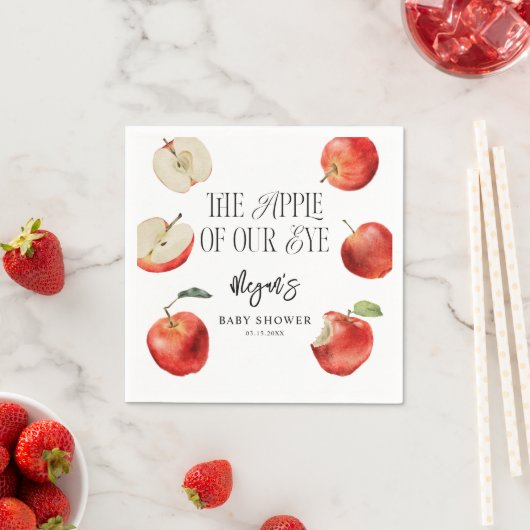 目のオーチャードベビーシャワーのリンゴ スタンダードカクテルナプキン (インサイチュ)