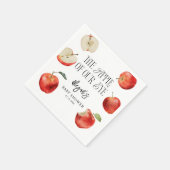 目のオーチャードベビーシャワーのリンゴ スタンダードカクテルナプキン (角)