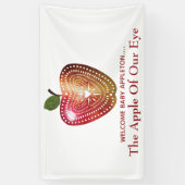 目のオーチャードベビーシャワーのリンゴ 横断幕 (縦)