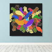 目のカラフル付いた虫 キャンバスプリント (インサイチュ (ウッドフロア))