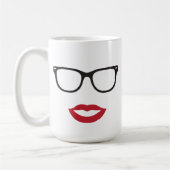 目のガラスおよび唇のマグ コーヒーマグカップ (左)