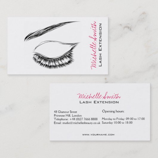目のスケッチのマスカラの鞭延長 名刺 (正面/裏面)
