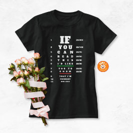 目のチャートを使った家族への妊娠発表 Tシャツ